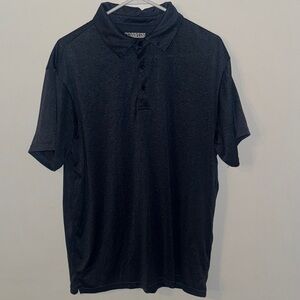 Mens Navy/Heather Gray Polo Shirt - Classic Short Sleeve